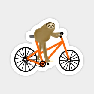 Sloth On A Orange Bicycle Sticker